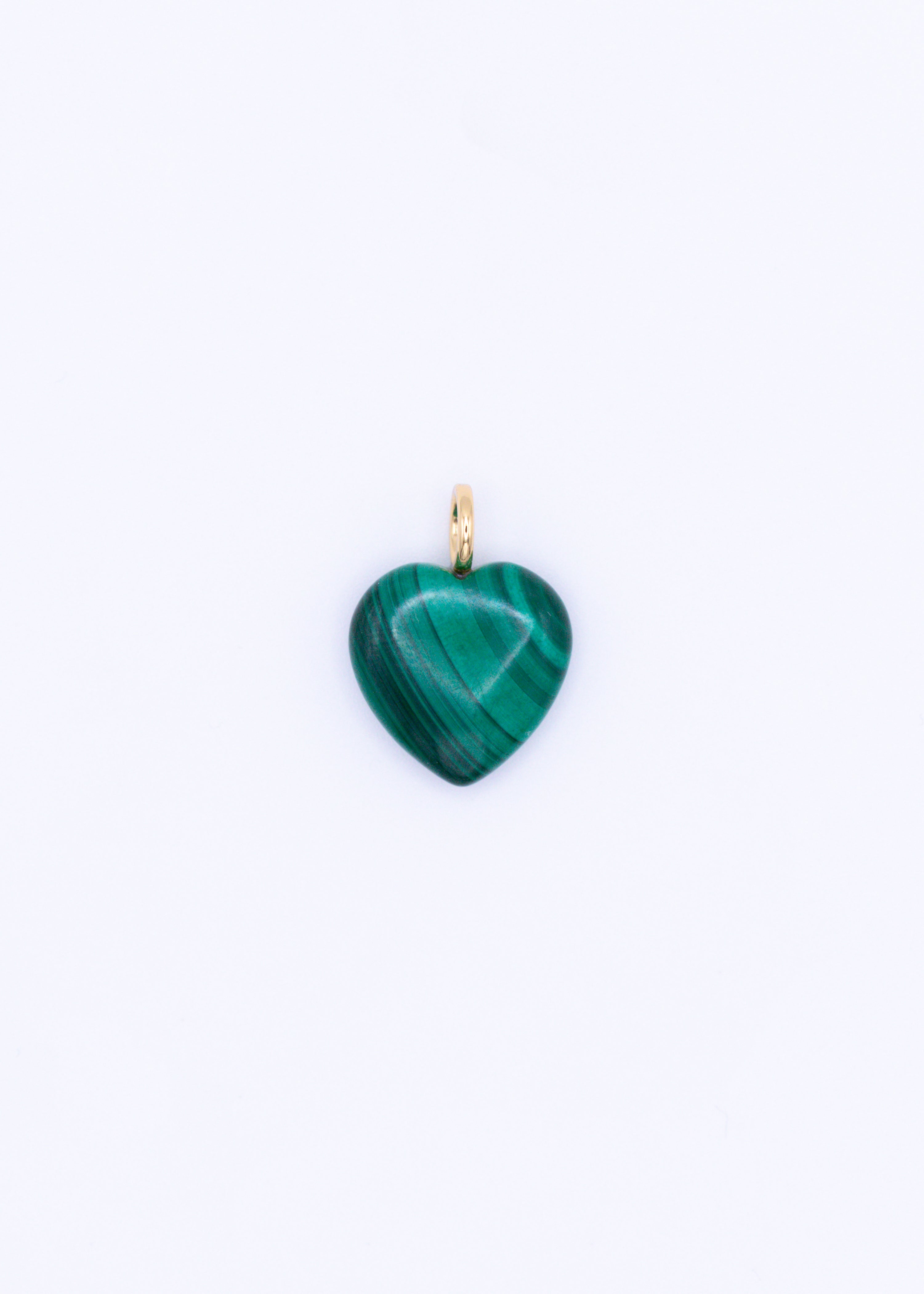 Pendentif Coeur Malachite (24P-401)